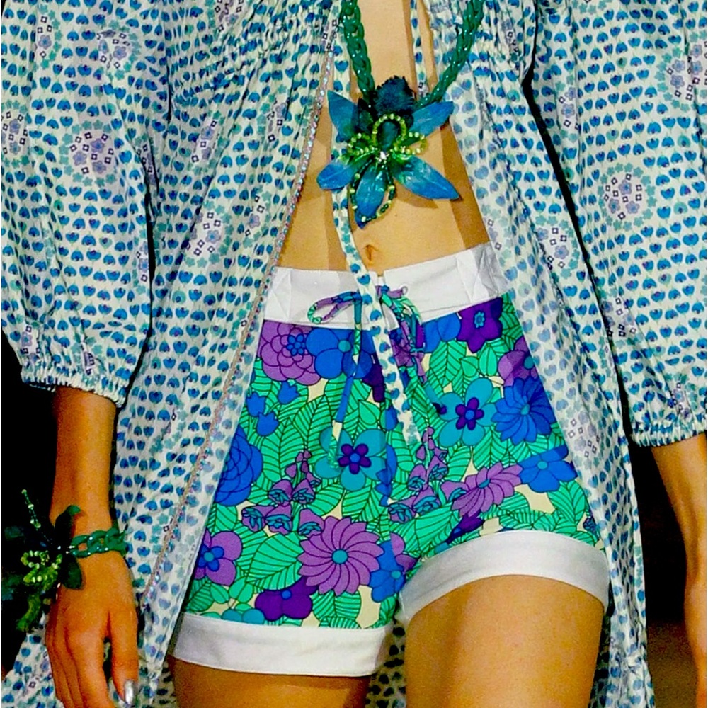 🎉HP New Anna Sui Free People Beckoning Blossoms XS & M Surf Shorts Swim Bottoms